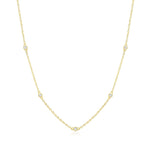 Monte Luna Lab-Grown Bezel Station Necklace in 18K Yellow Gold-Plated Sterling Silver at Arman's Jewellers Kitchener