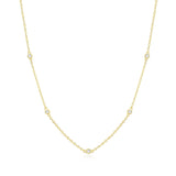 Monte Luna Lab-Grown Bezel Station Necklace in 18K Yellow Gold-Plated Sterling Silver at Arman's Jewellers Kitchener