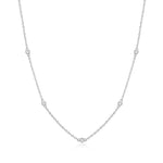 Monte Luna Lab-Grown Bezel Station Necklace in Rhodium-Plated Sterling Silver at Arman's Jewellers Kitchener