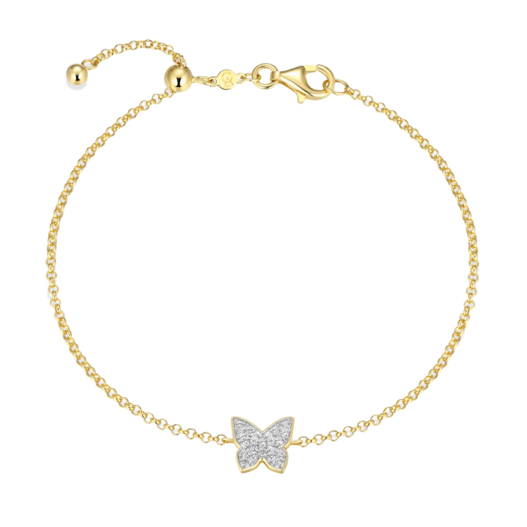 Monte Luna Lab-Grown Diamond Butterfly Bolo Bracelet in 18K Yellow Gold-Plated Sterling Silver at Arman's Jewellers Kitchener Waterloo