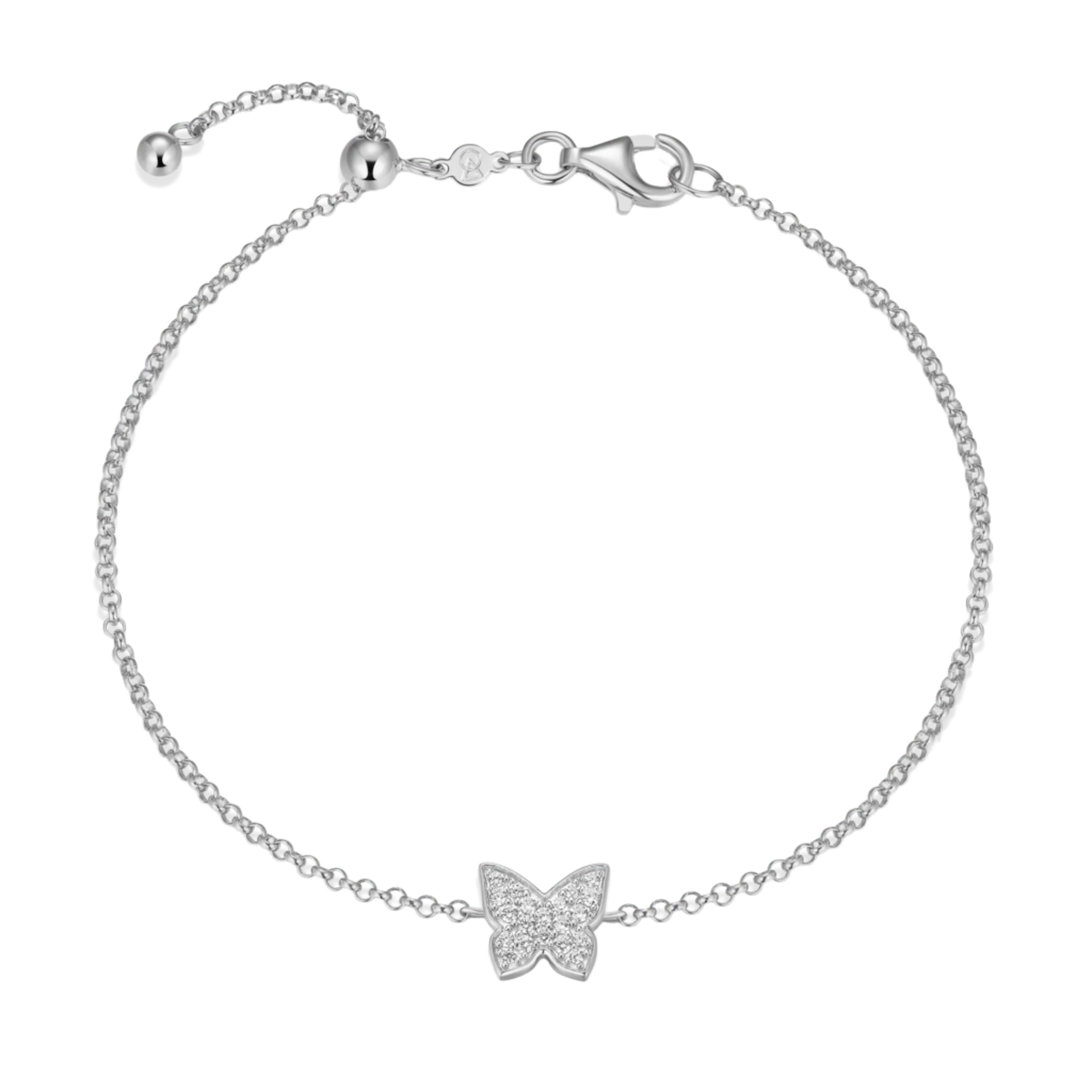 Monte Luna Lab-Grown Diamond Butterfly Bolo Bracelet in Rhodium-Plated Sterling Silver at Arman's Jewellers Kitchener