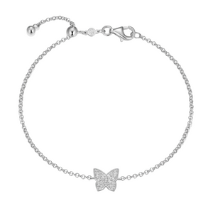 Monte Luna Lab-Grown Diamond Butterfly Bolo Bracelet in Rhodium-Plated Sterling Silver at Arman's Jewellers Kitchener