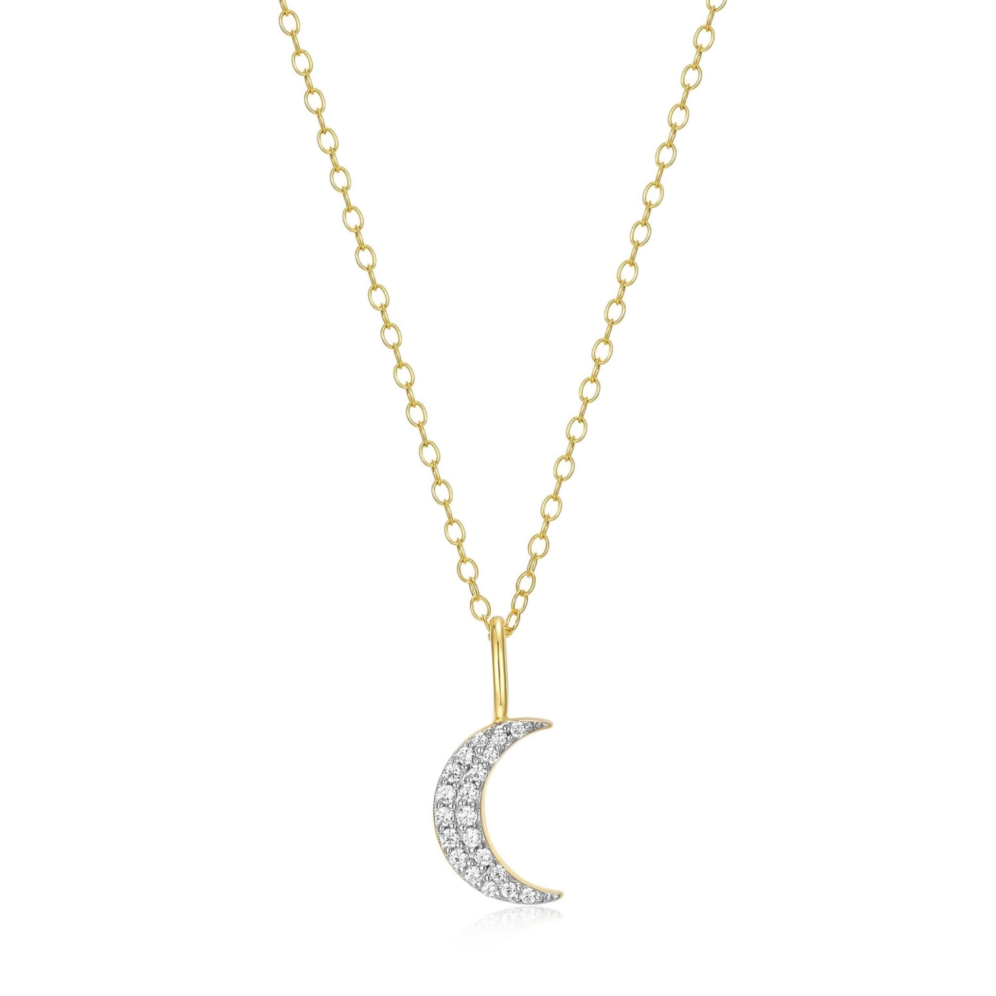 Monte Luna Lab-Grown Diamond Crescent Moon Pendant Necklace in 18K Yellow Gold-Plated Sterling Silver at Arman's Jewellers Kitchener Waterloo