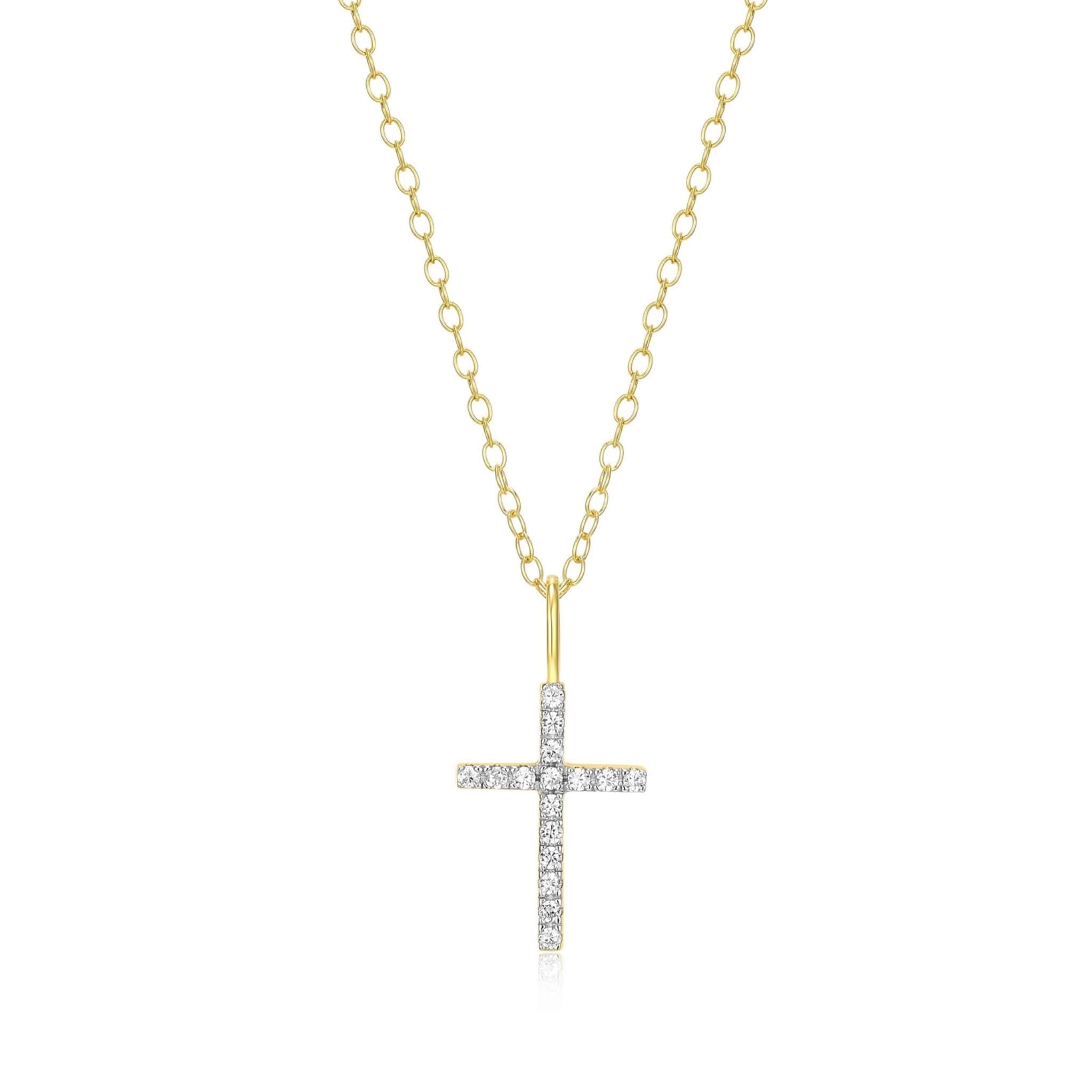 Monte Luna Lab-Grown Diamond Cross Pendant Necklace in 18K Yellow Gold-Plated Sterling Silver at Arman's Jewellers Kitchener Waterloo