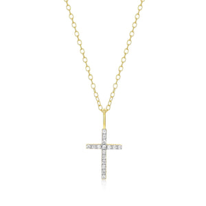 Monte Luna Lab-Grown Diamond Cross Pendant Necklace in 18K Yellow Gold-Plated Sterling Silver at Arman's Jewellers Kitchener Waterloo