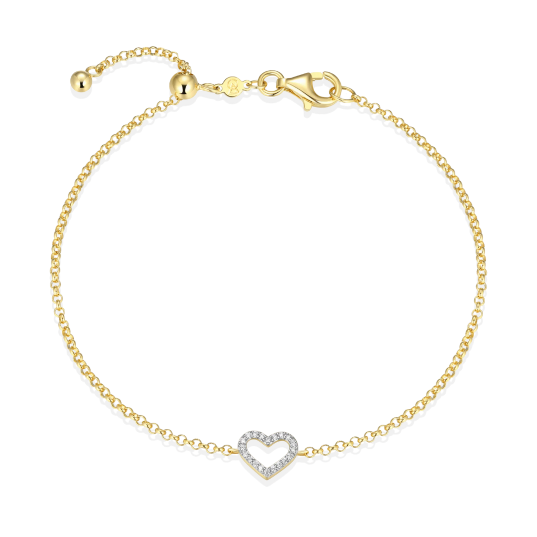 Monte Luna Lab-Grown Diamond Open Heart Bolo Bracelet in 18K Yellow Gold-Plated Sterling Silver at Arman's Jewellers Kitchener