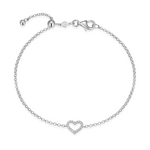 Monte Luna Lab-Grown Diamond Open Heart Bolo Bracelet in Rhodium-Plated Sterling Silver at Arman's Jewellers Kitchener