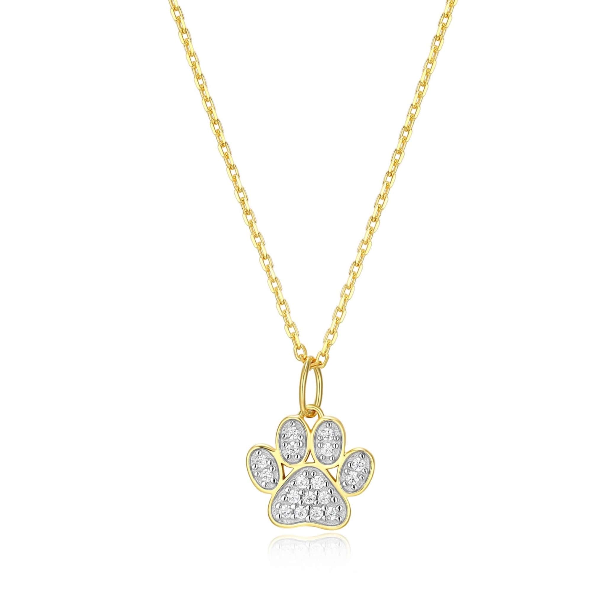 Monte Luna Lab-Grown Diamond Paw Print Pendant Necklace in 18K Yellow Gold-Plated Sterling Silver at Arman's Jewellers Kitchener