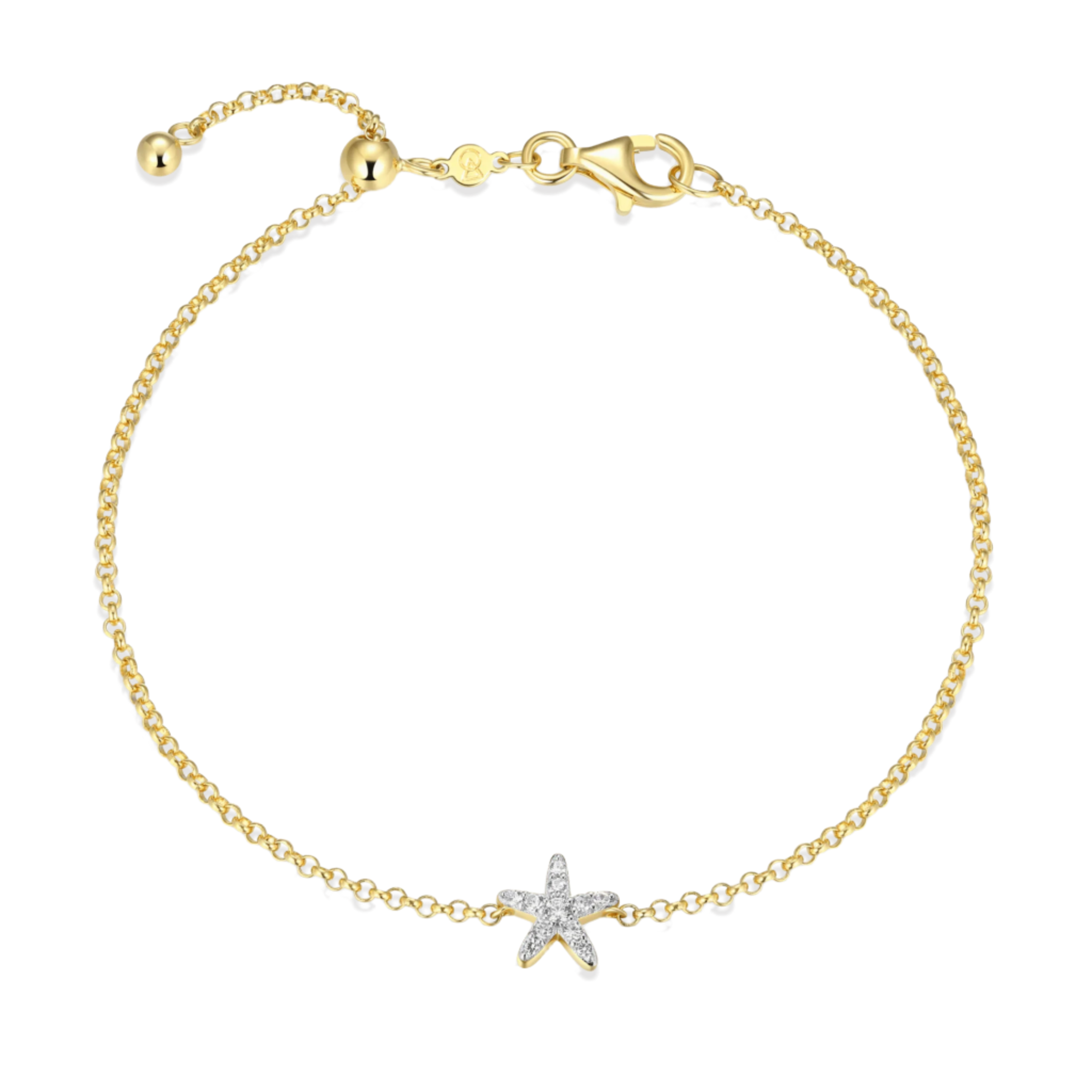 Monte Luna Lab-Grown Diamond Starfish Bolo Bracelet in 18K Yellow Gold-Plated Sterling Silver at Arman's Jewellers Kitchener 
