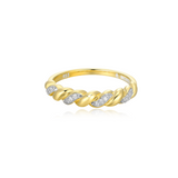Monte Luna Lab-Grown Diamond Twist Stackable Ring in 18K Yellow Gold-Plated Sterling Silver at Arman's Jewellers