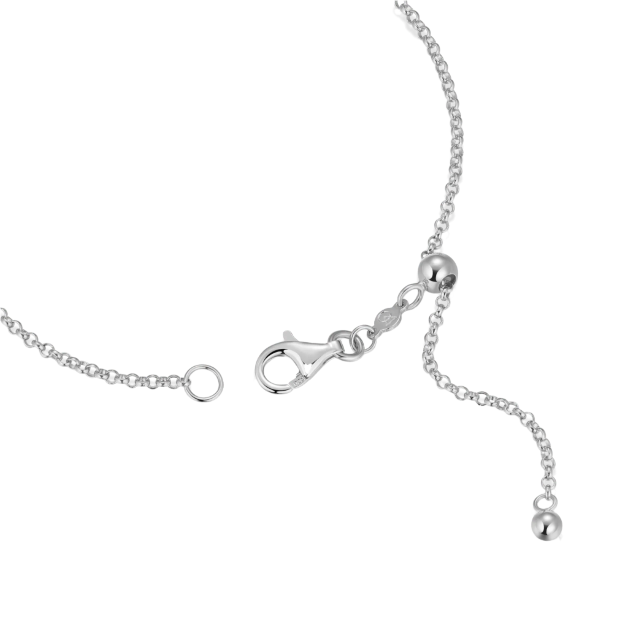 Monte Luna Lab-Grown Diamond Bezel Station Bolo Bracelet in Rhodium-Plated Sterling Silver