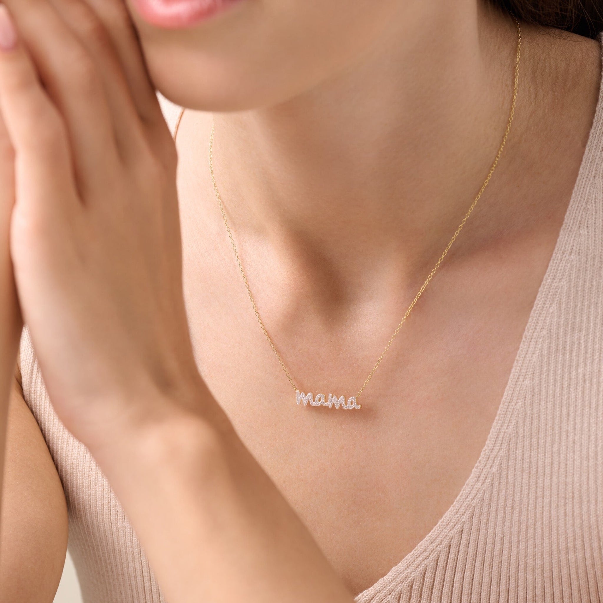 Monte Luna Lab Grown Diamond Mama Statement Necklace in 18K Yellow Gold-Plated Silver at Arman's Jewellers Kitchener Waterloo