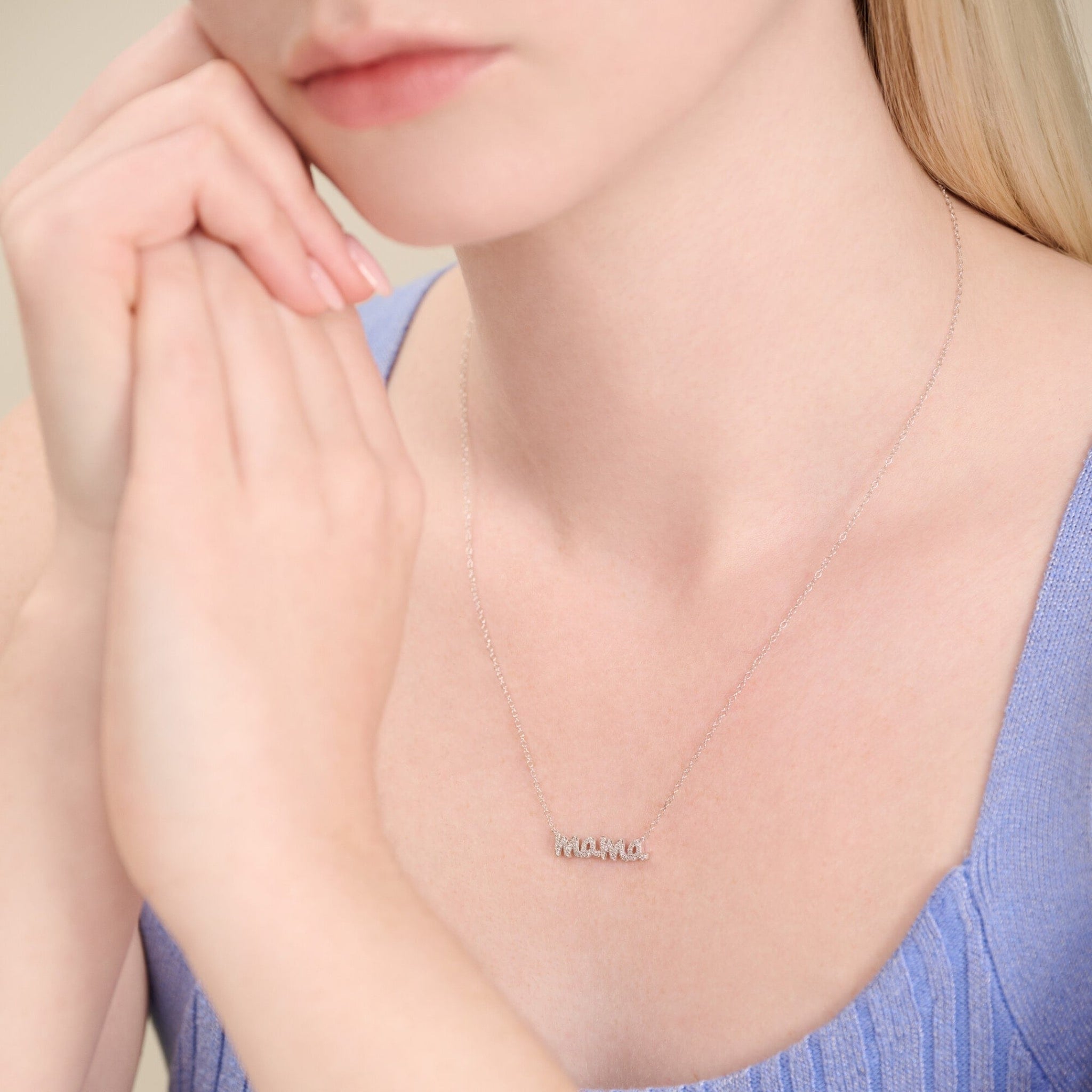 Monte Luna Lab Grown Diamond Mama Statement Necklace in Rhodium-Plated Silver at Arman's Jewellers Kitchener Waterloo