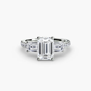 Three-Stone Ring with Pavé Band 4