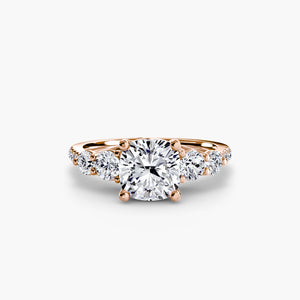 Five Stone Ring with Pavé Band
