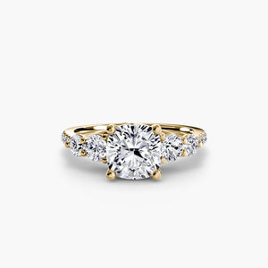 Five Stone Ring with Pavé Band