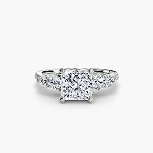 Five Stone Ring with Pavé Band