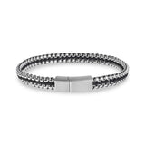 Round Box Black Cord Steel Bracelet at Arman's Jewellers Kitchener