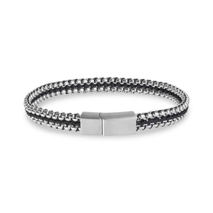 Round Box Black Cord Steel Bracelet at Arman's Jewellers Kitchener