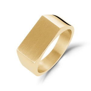 Unisex Gold Steel Signet Ring at Arman's Jewellers Kitchener