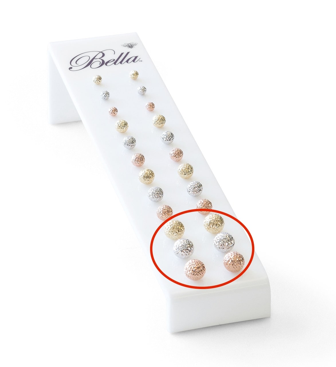 10K Diamond-cut Ball Stud Earring Sizes at Arman's Jewellers