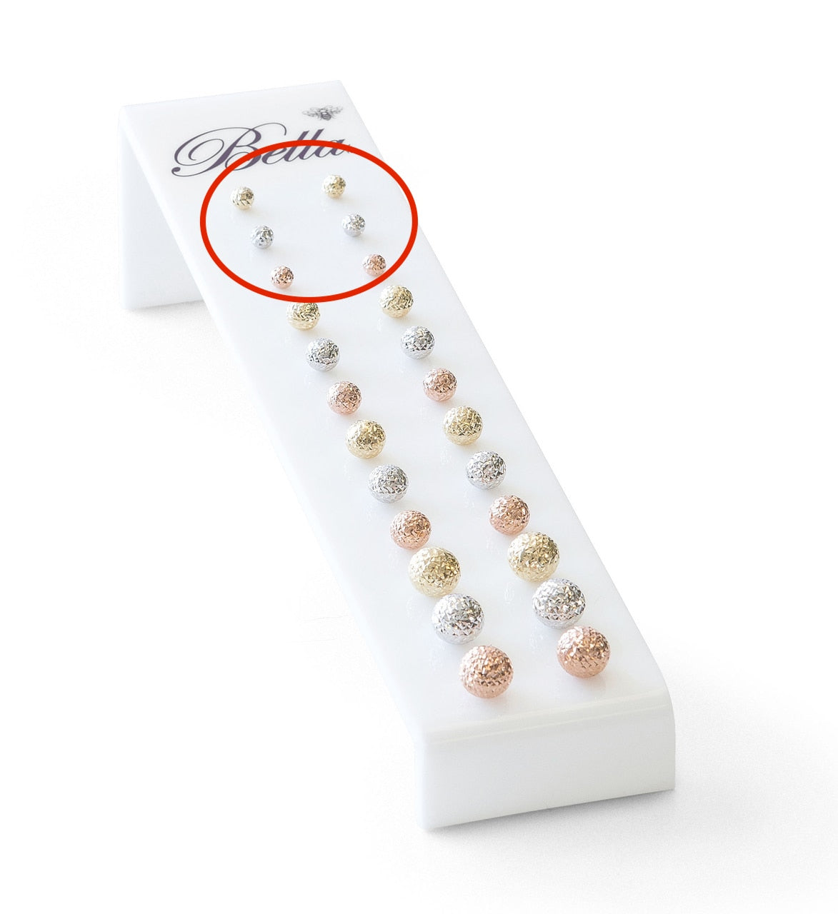 10K Diamond-cut Ball Stud Earring Sizes at Arman's Jewellers