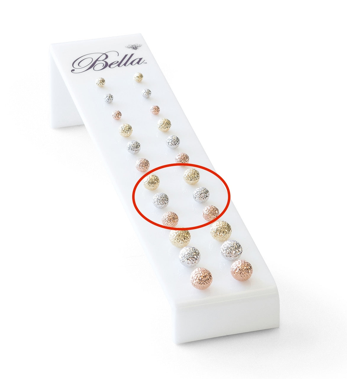 10K Diamond-cut Ball Stud Earring Sizes at Arman's Jewellers