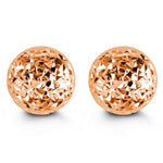 10mm 10K Rose Gold Diamond-cut Ball Stud Earrings at Arman's Jewellers