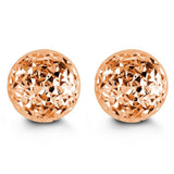 10mm 10K Rose Gold Diamond-cut Ball Stud Earrings at Arman's Jewellers
