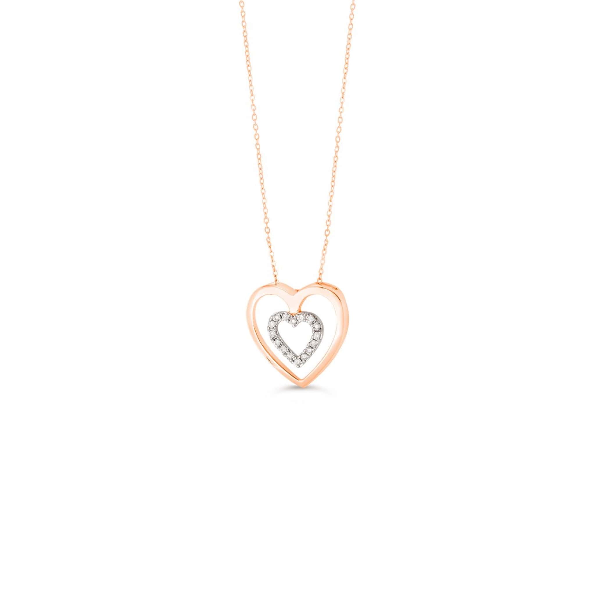 10K Rose Gold Diamond Heart Necklace at Arman's Jewellers 
