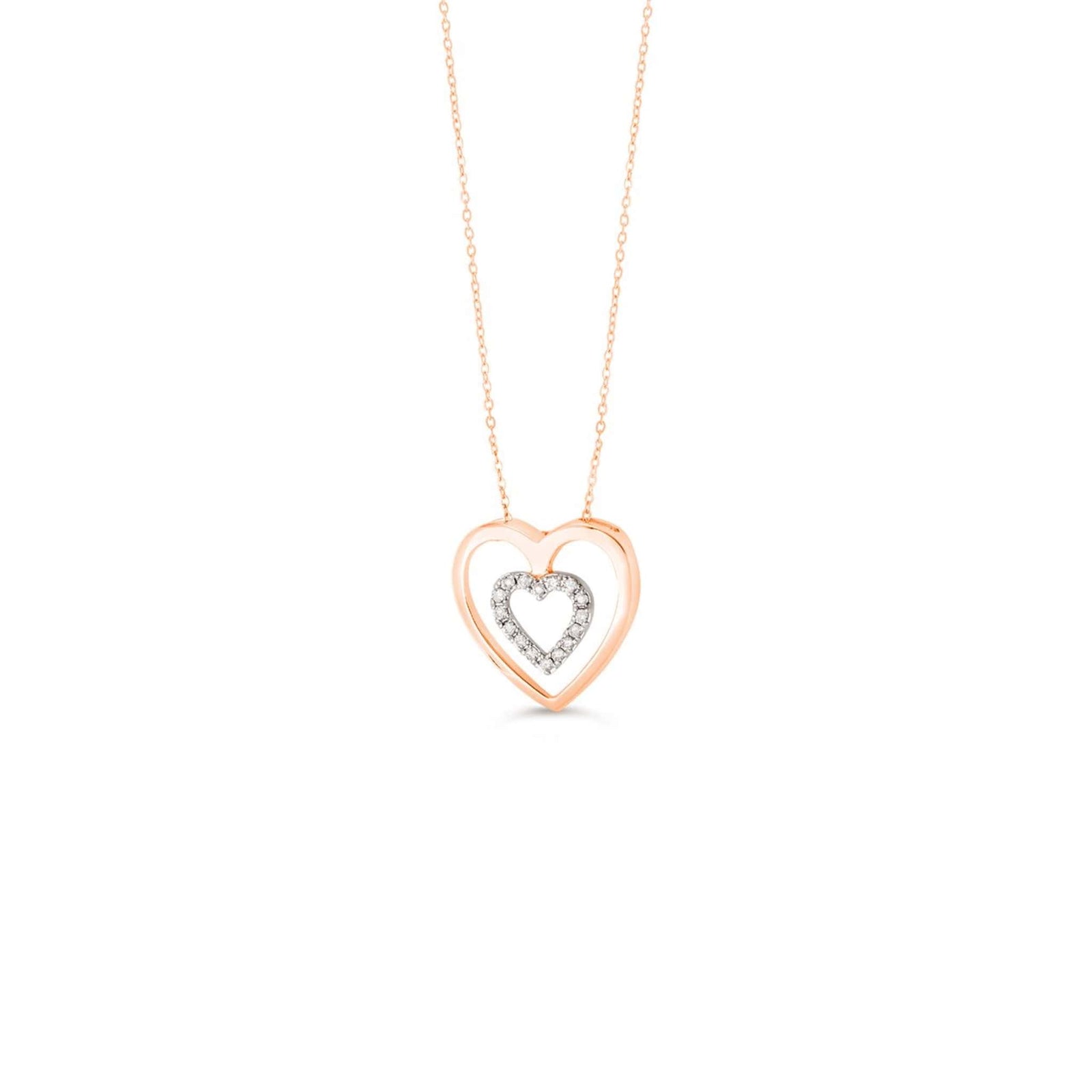 10K Rose Gold Diamond Heart Necklace at Arman's Jewellers 