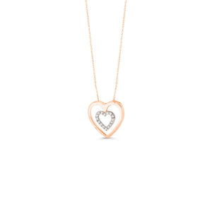 10K Rose Gold Diamond Heart Necklace at Arman's Jewellers 
