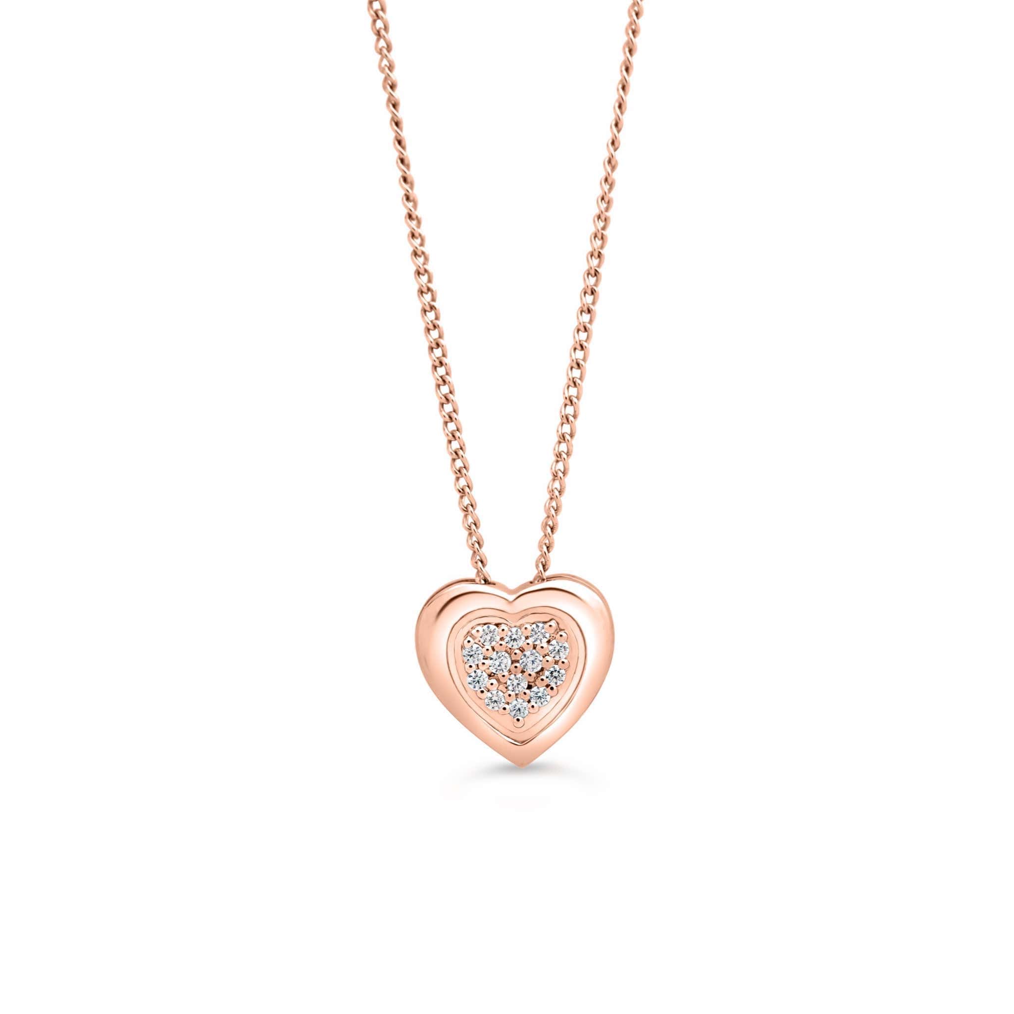 10K Rose Gold Diamond Heart Necklace at Arman's Jewellers
