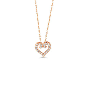 10K Rose Gold 0.10ctw Diamond Heart Necklace at Arman's Jewellers