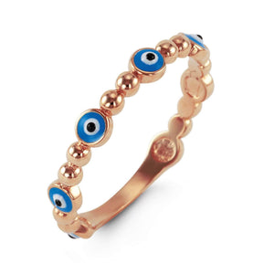 10k Rose Gold Evil Eye Ring at Arman's Jewellers 