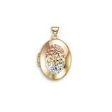 10K Tri-Colour Diamond-Cut Oval Locket at Arman's Jewellers