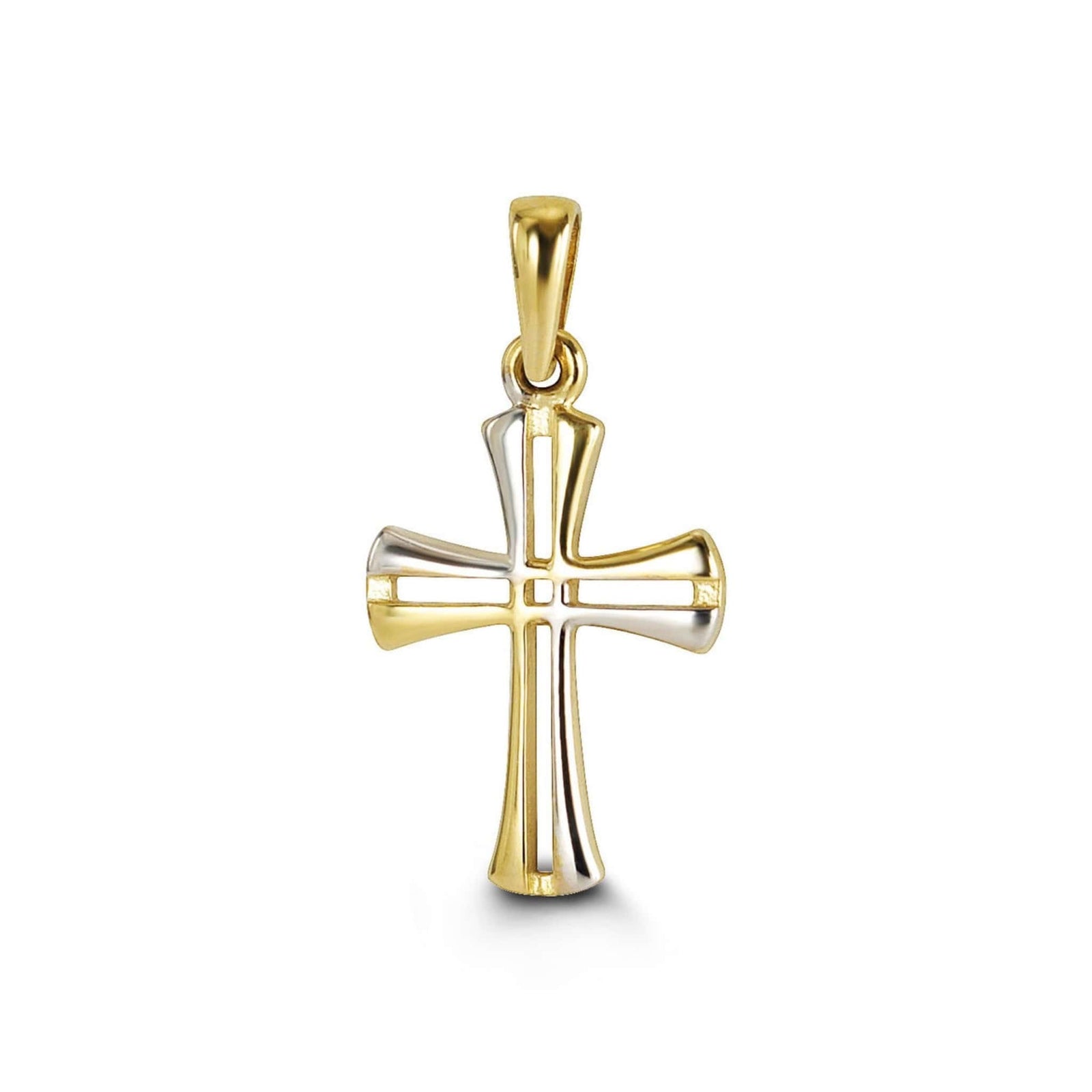10K Two-Tone Modern Cross Pendant at Arman's Jewellers