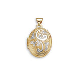 10K Two-Tone Scroll Oval Locket at Arman's Jewellers