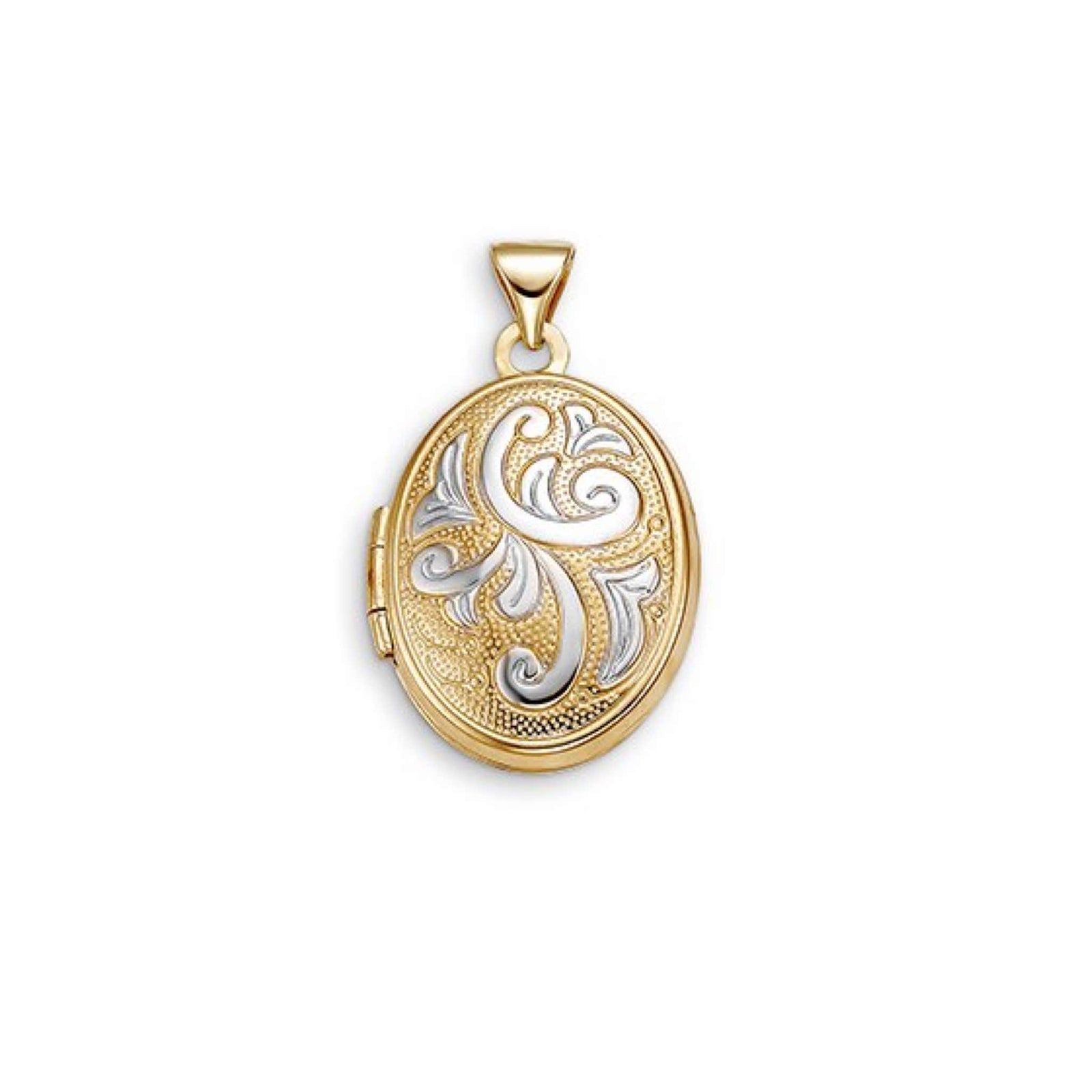10K Two-Tone Scroll Oval Locket at Arman's Jewellers