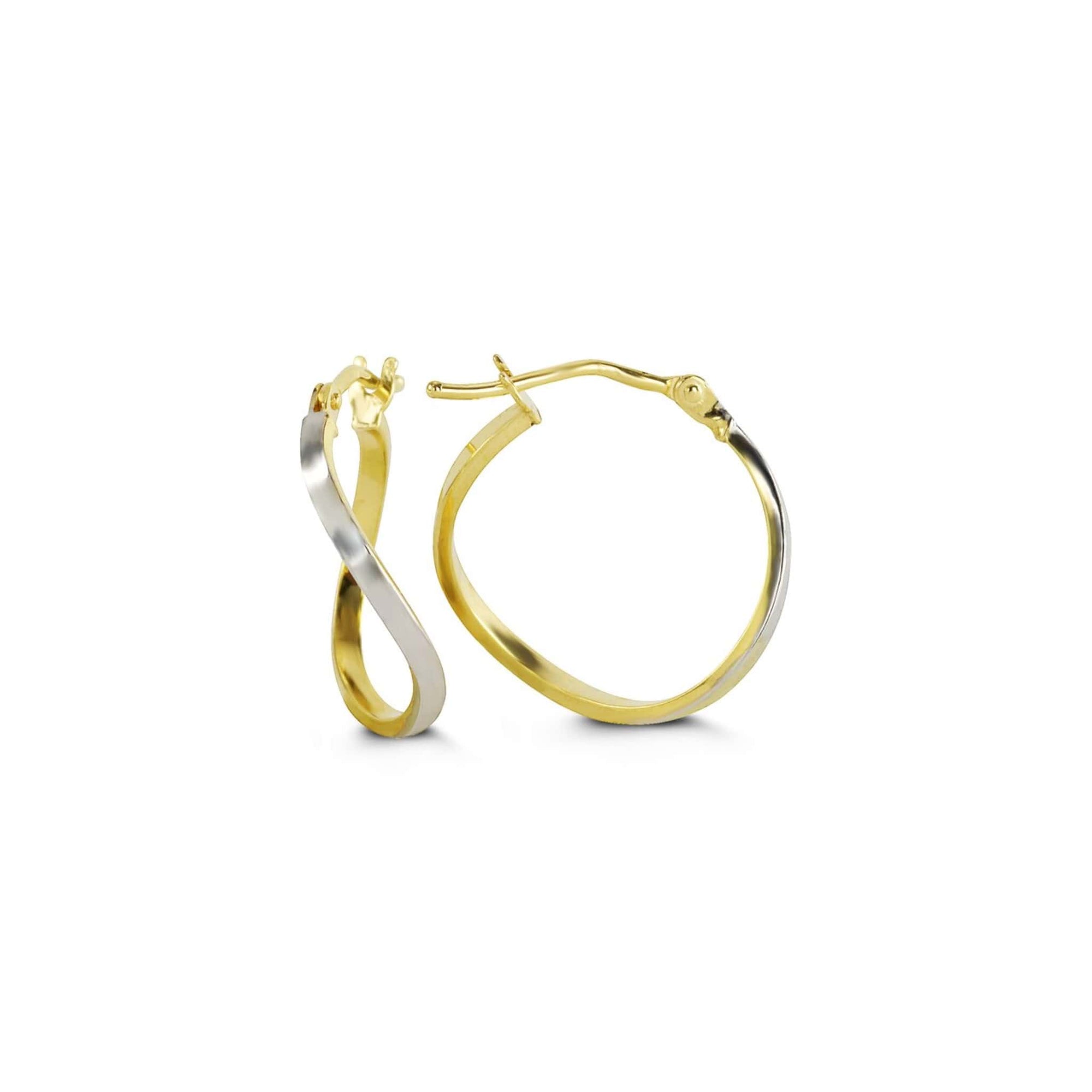 10K Two-Tone Single Twist Hoop Earrings at Arman's Jewellers