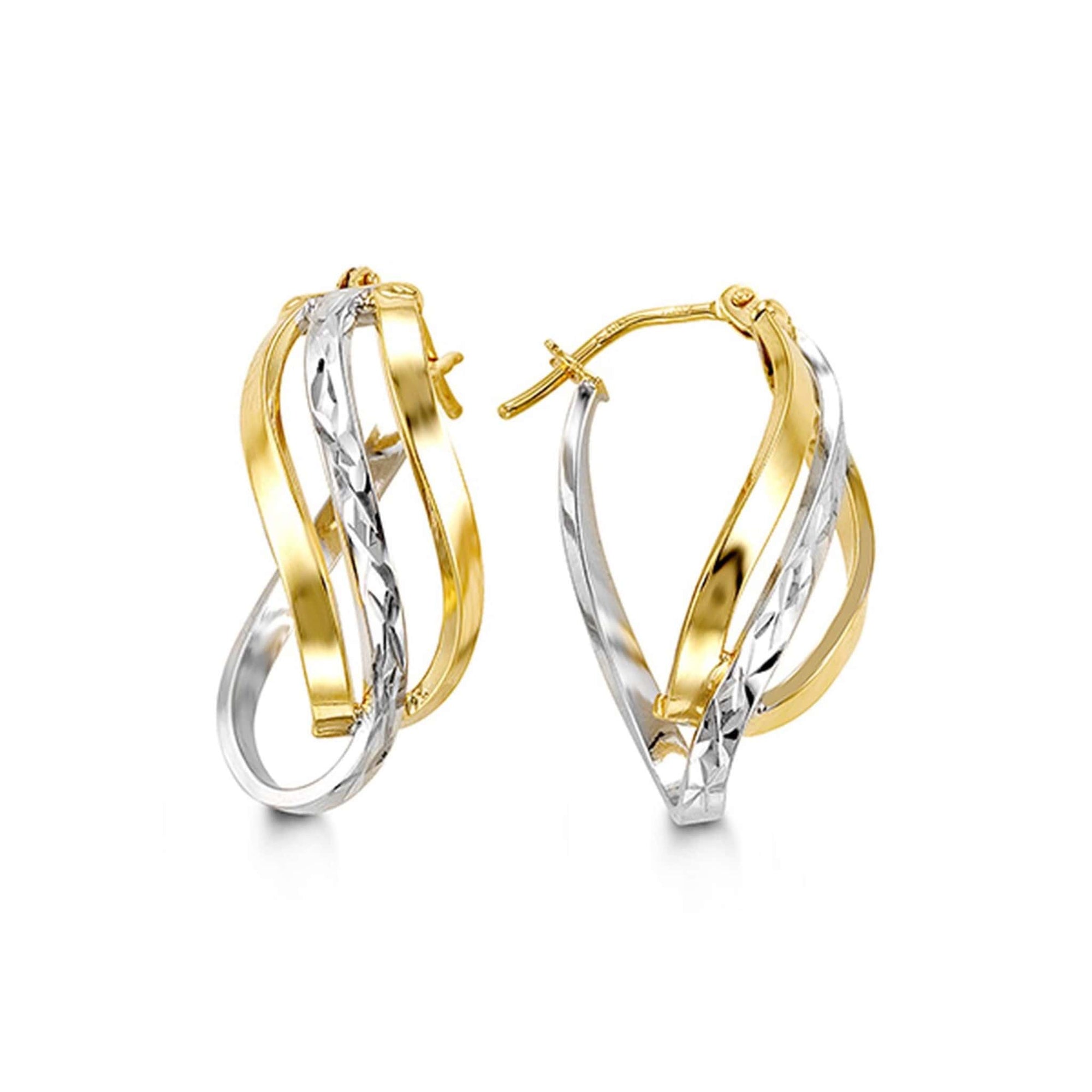 10K Two-Tone DC Twist Hoop Earrings at Arman's Jewellers 