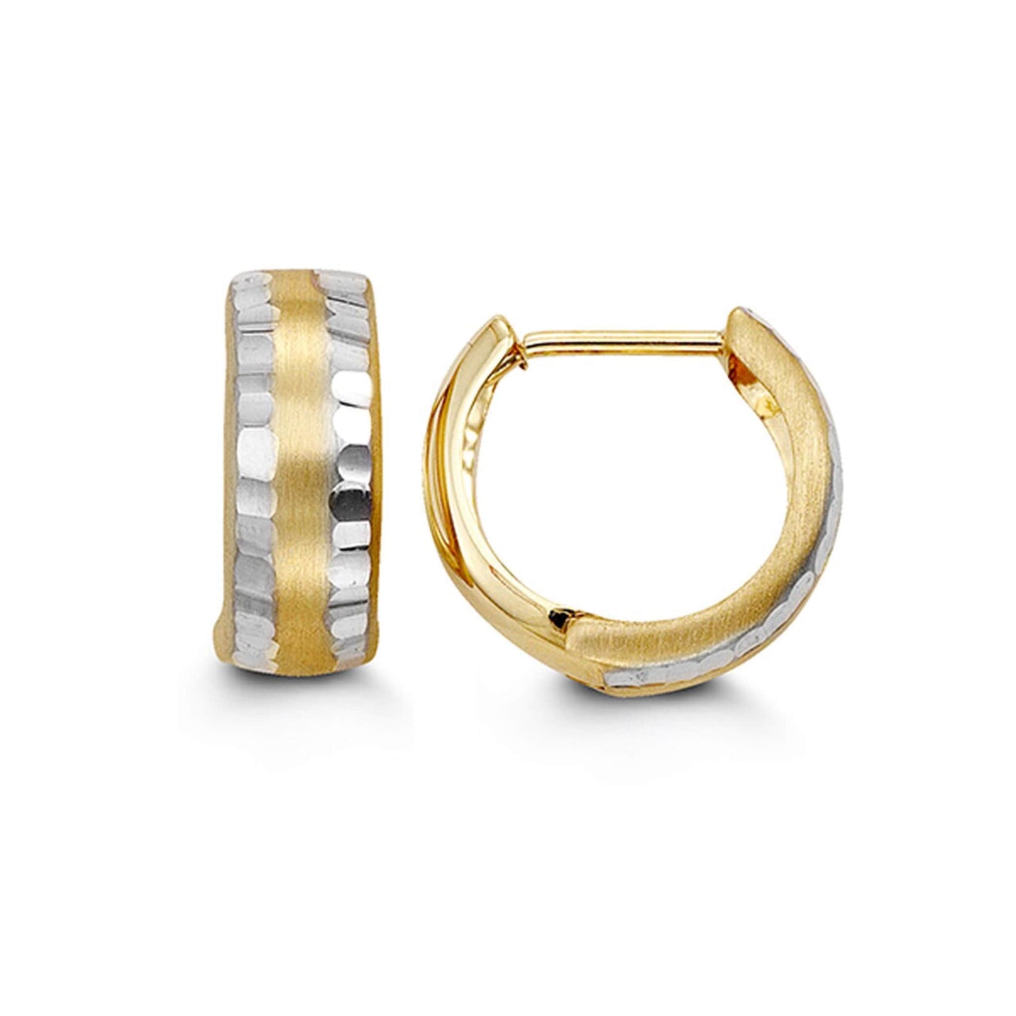 10K Two-Tone Huggie Hoop Earrings at Arman's Jewellers