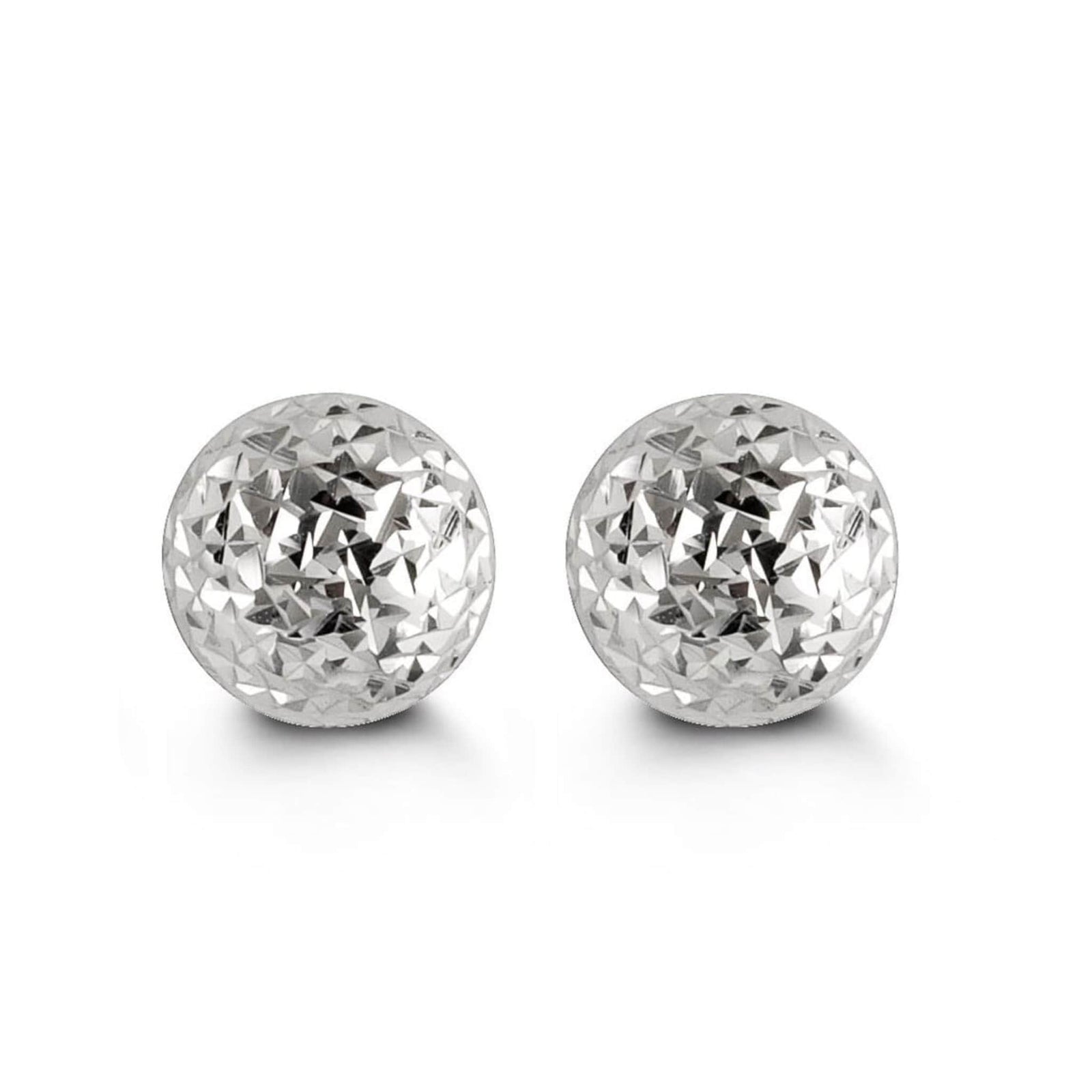 7mm 10K Yellow Gold Diamond-cut Ball Stud Earrings at Arman's Jewellers