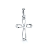 10K White Gold CZ Cross Pendant at Arman's Jewellers 