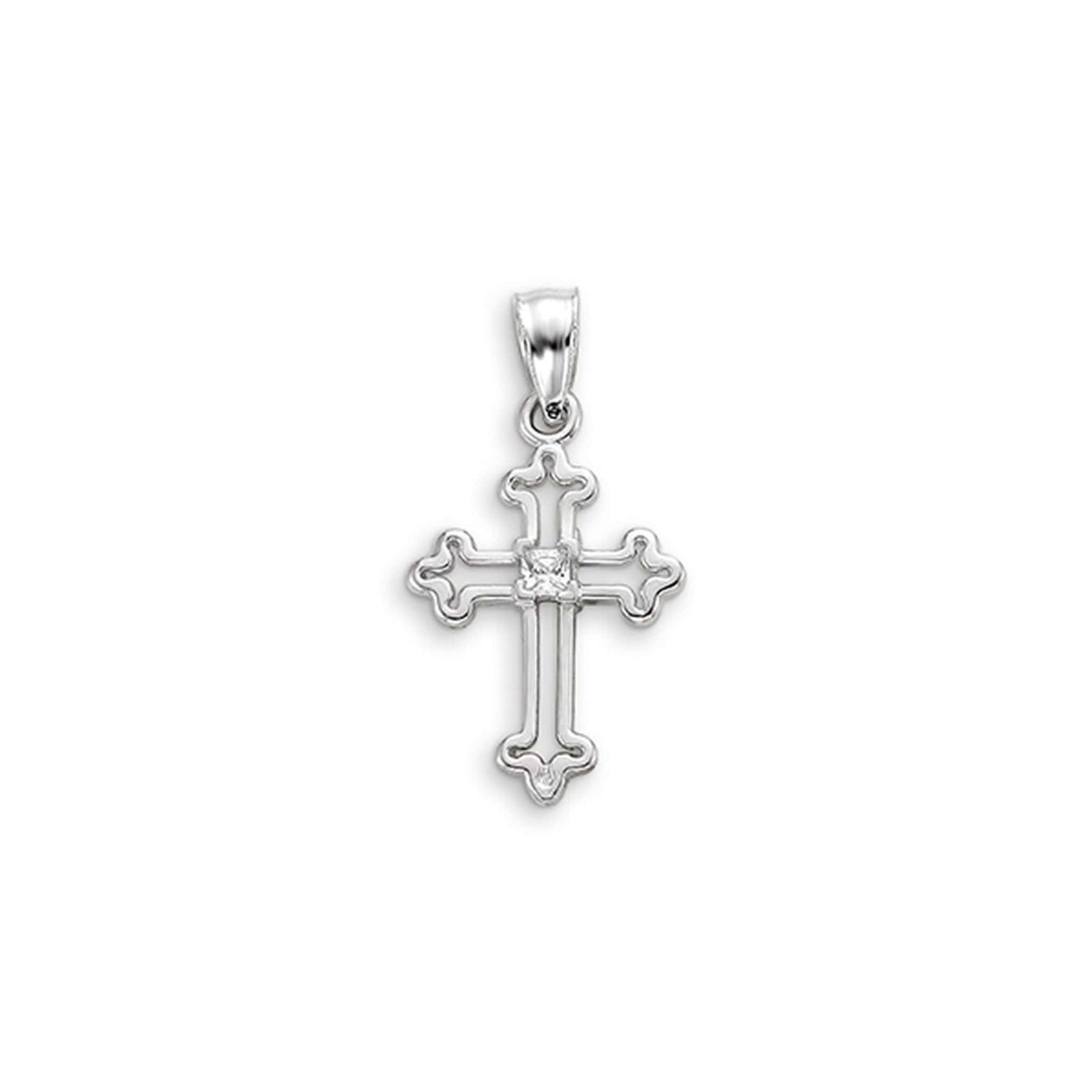 10K Yellow Gold CZ Cross Pendant at Arman's Jewellers