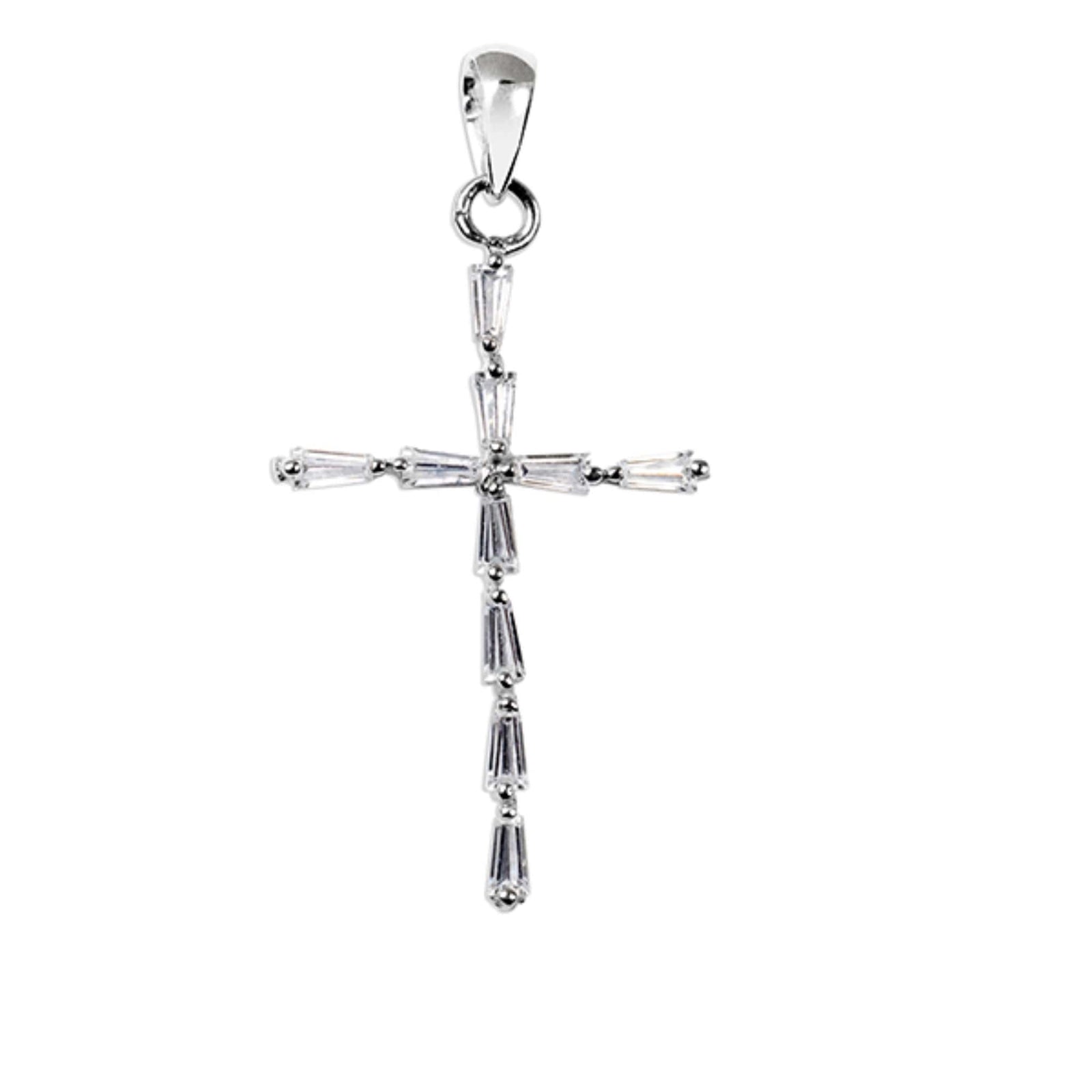 10K White Gold Cubic Zirconia Cross Pendant at Arman's Jewellers 