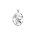 10K White Gold Diamond-Cut Oval Locket at Arman's Jewellers