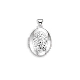 10K White Gold Diamond-Cut Oval Locket at Arman's Jewellers