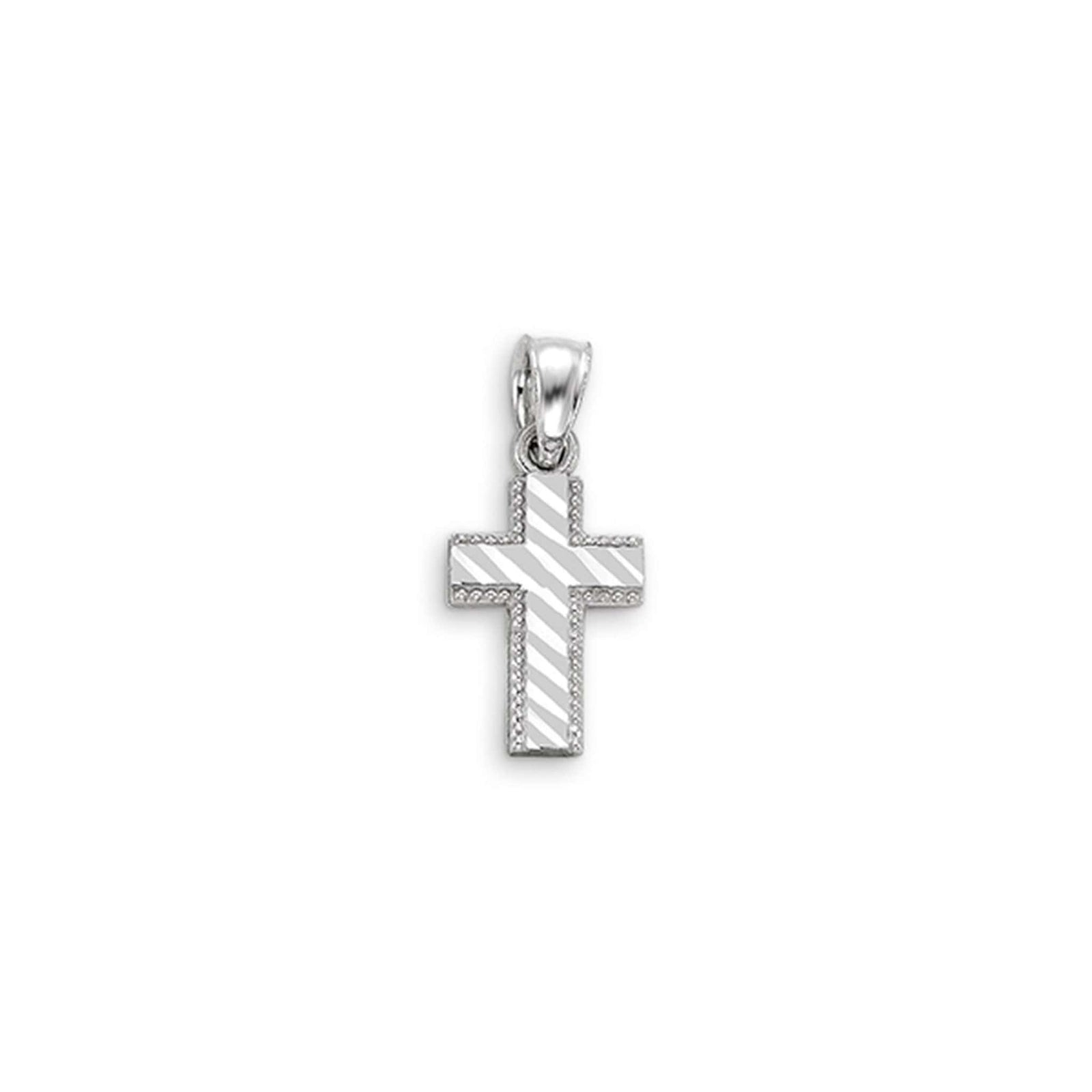 10K Two-tone Gold Diamond-cut Cross Pendant at Arman's Jewellers 