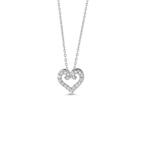 10K White Gold 0.10ctw Diamond Heart Necklace at Arman's Jewellers